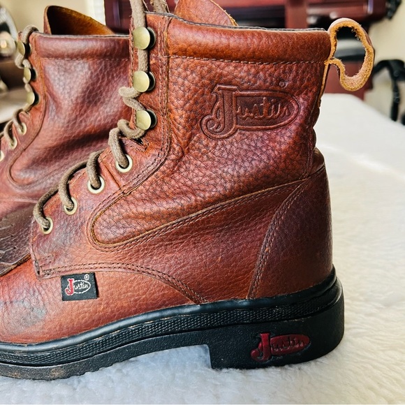 Justin L0995 Cowhide Copper Grizzly Brown Leather Women’s Chukka/Ankle Boots 6 B - Picture 7 of 16